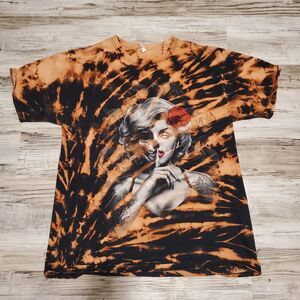 Marilyn Monroe Rose Skull Reverse Tye Dye Shirt Size Medium Hand Tye Dyed